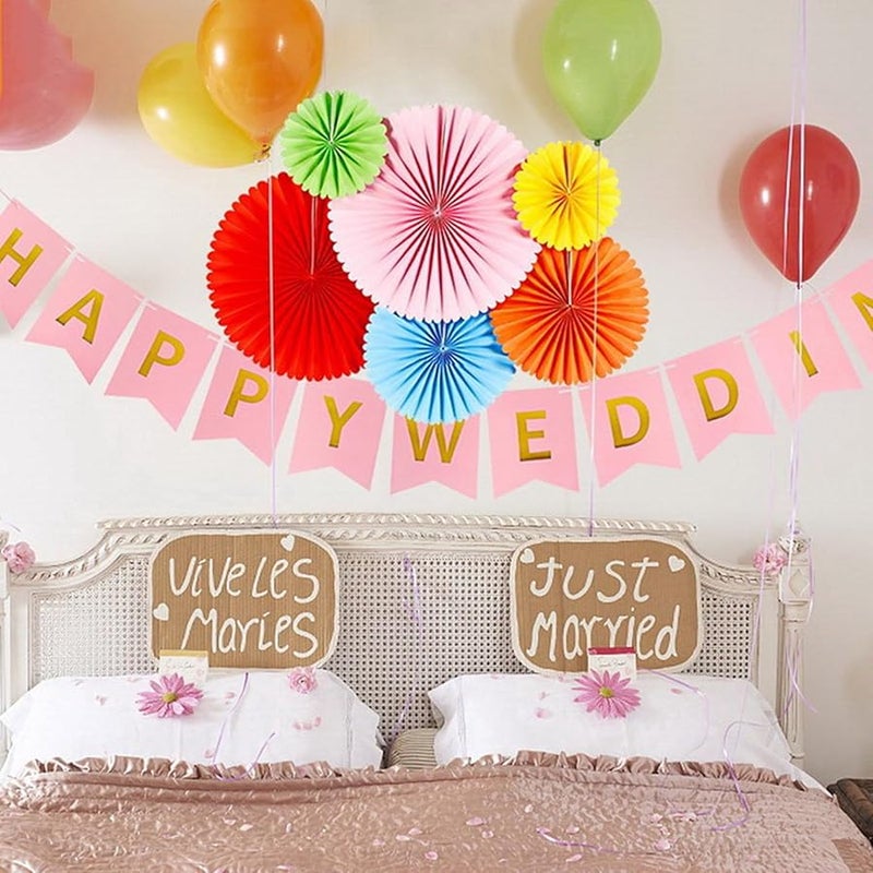 White Paper Lace Fan Flower Set Wedding Party Decorations Photo Props Ceremony Accessories - Image 3